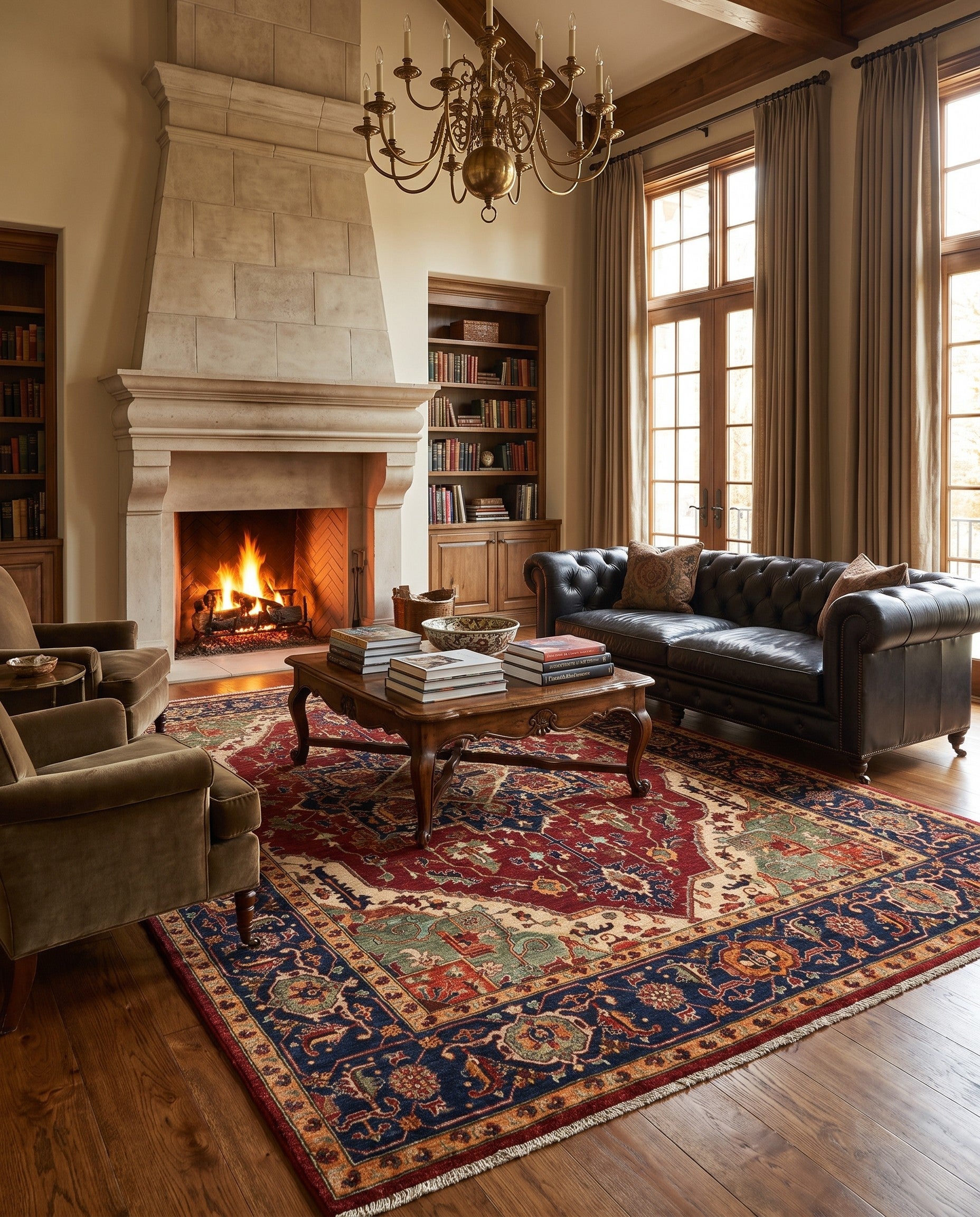 6' 6 x 9' 7 Hand Knotted Heriz Rug