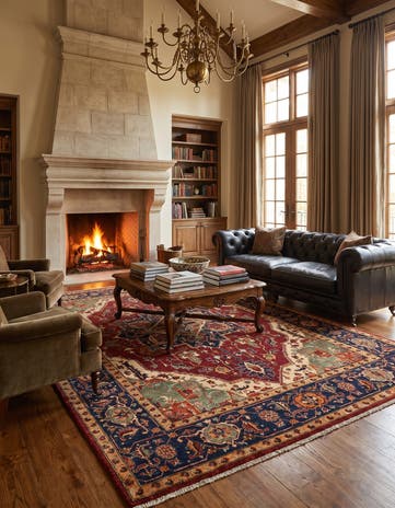 6' 6 x 9' 7 Hand Knotted Heriz Rug