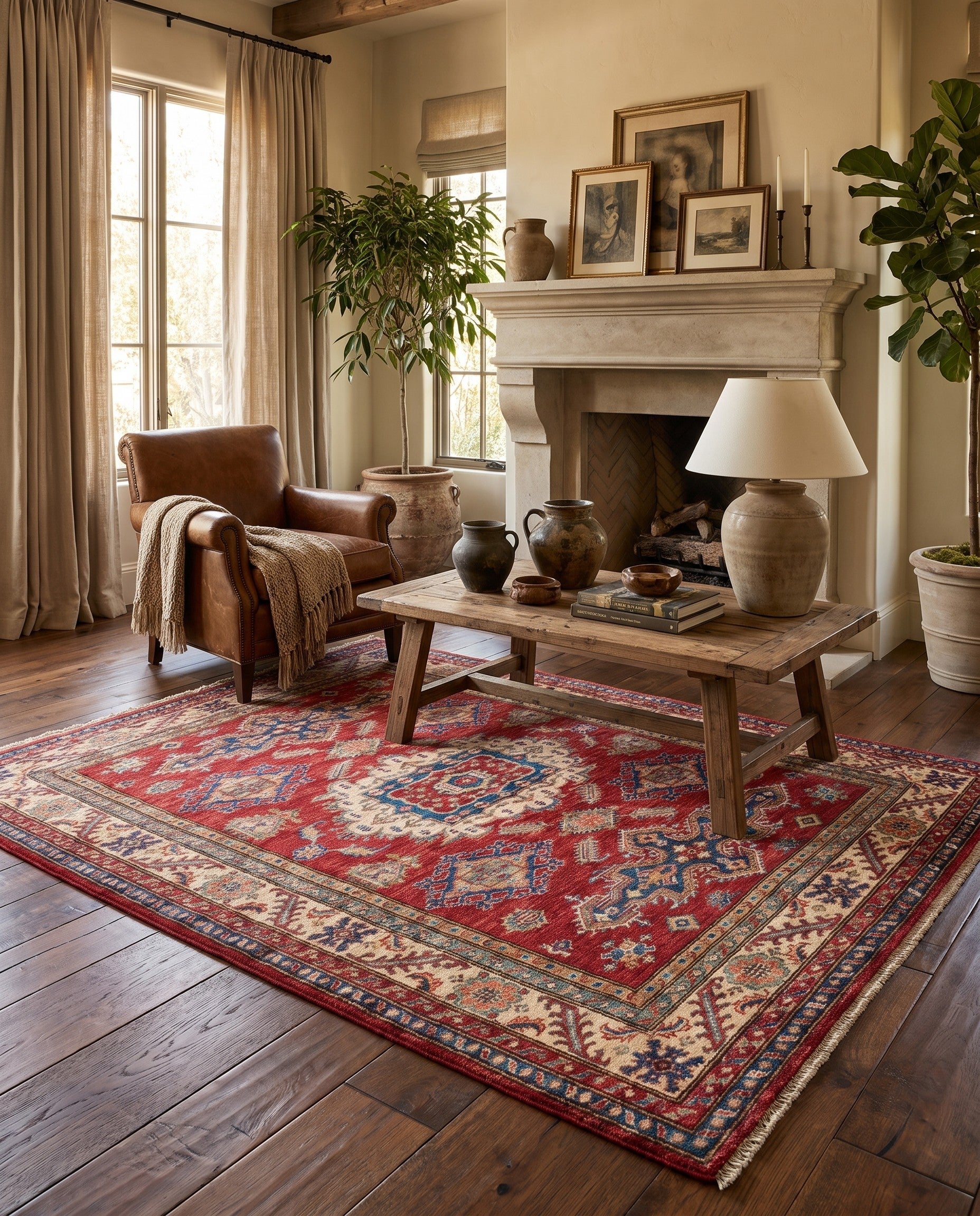 5' 1 x 7' 3 Hand Knotted Kazak Rug