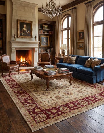 12' 6 x 15' 10 Hand Knotted Ziegler Rug