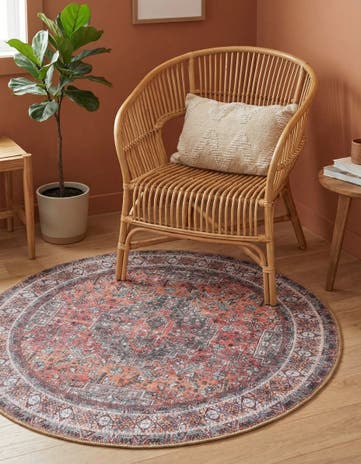 3' 6 x 3' 6 Washable Timeless Round Rug