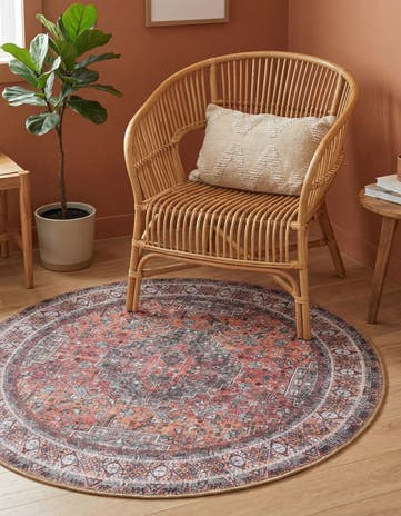 3' 6 x 3' 6 Washable Timeless Round Rug