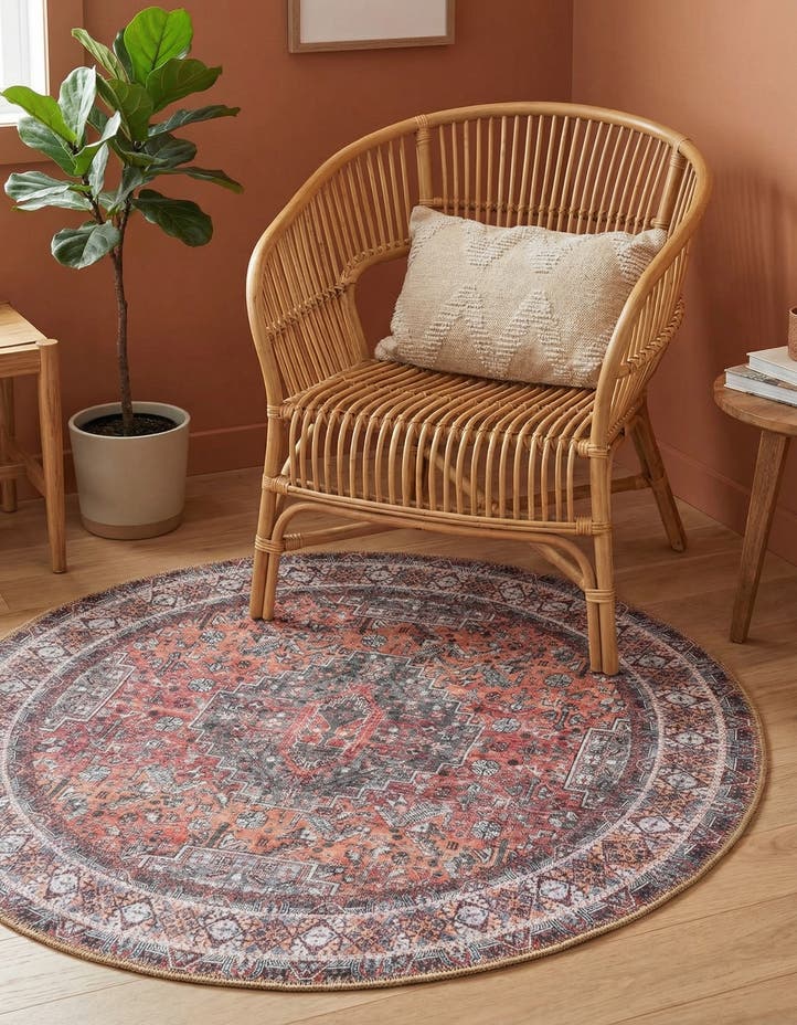 3' 6 x 3' 6 Washable Timeless Round Rug