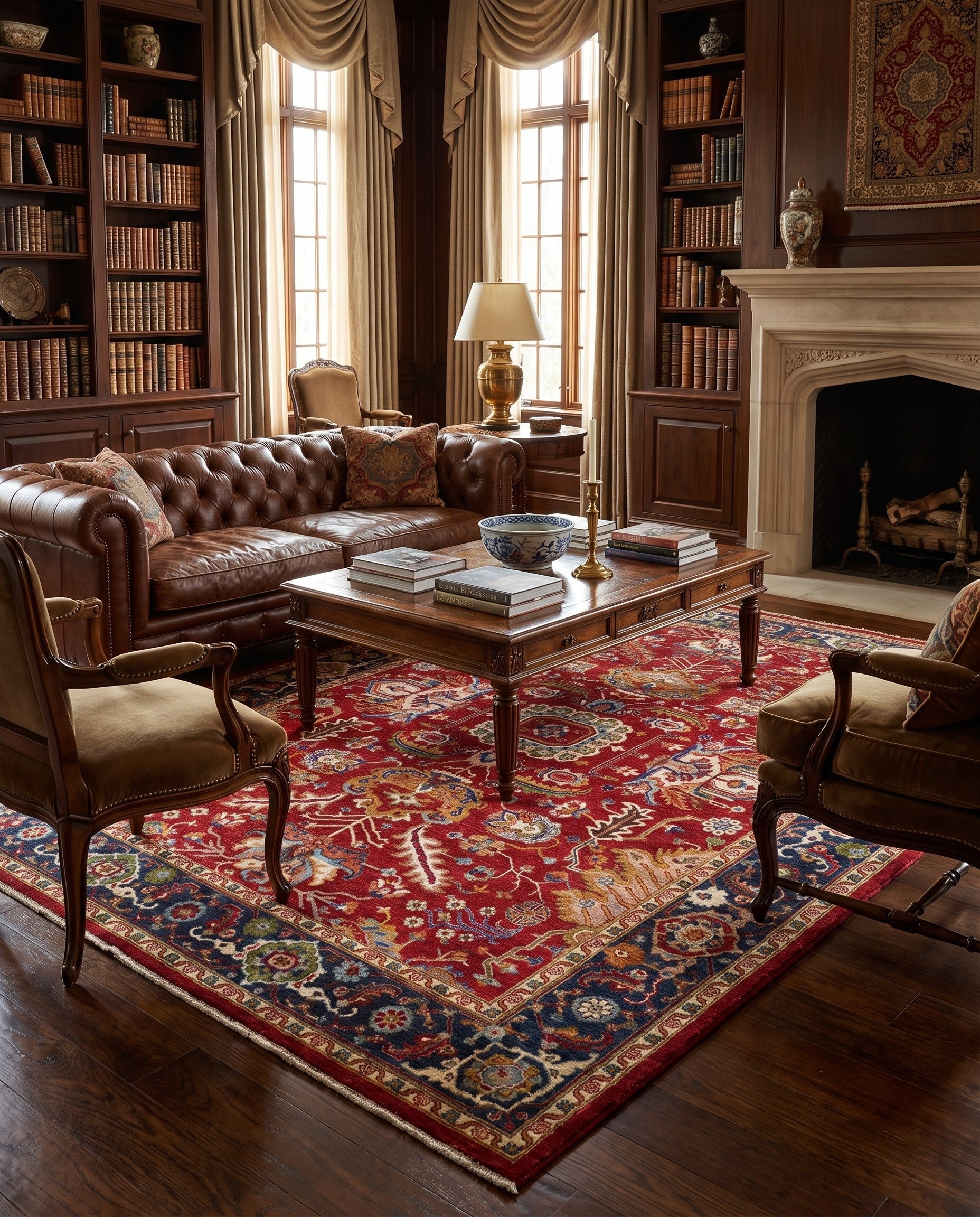 9' 1 x 11' 8 Hand Knotted Heriz Rug