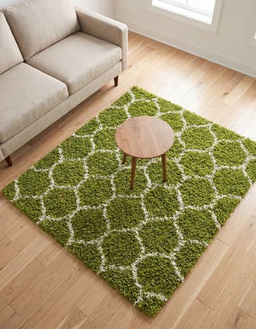 5' 3 x 5' 3 Lattice Shag Square Rug