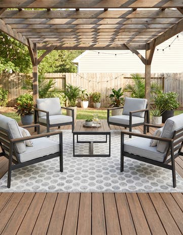 Gray Easy-Clean Sabrina Soto Indoor / Outdoor Square Rug