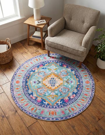 3' 6 x 3' 6 Washable Timeless Round Rug