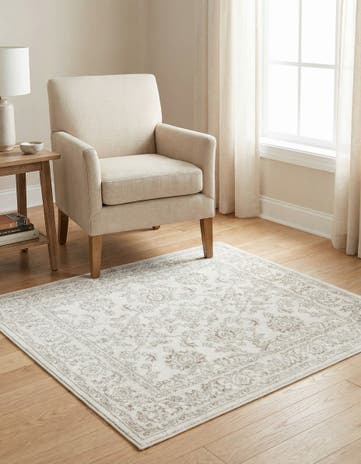Ivory Charlotte Square Rug