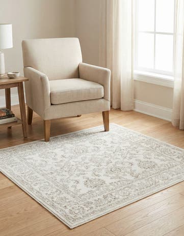Ivory Charlotte Square Rug