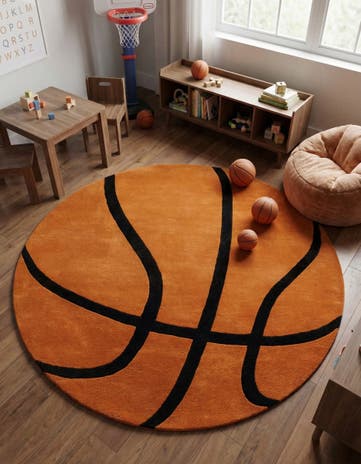 Orange Playtime Kids Wool Freeform Rug