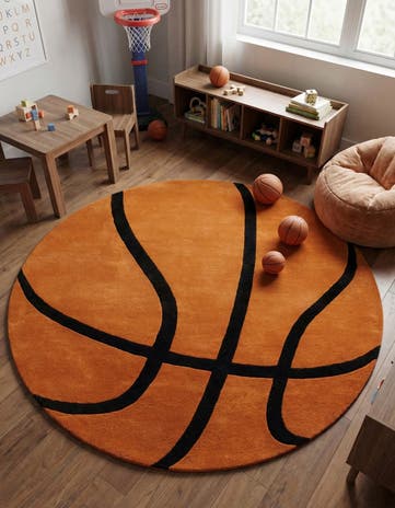 Orange Playtime Kids Wool Freeform Rug