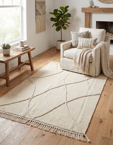 3' 5 x 5' 1 Hand Knotted Moroccan Wool Rug