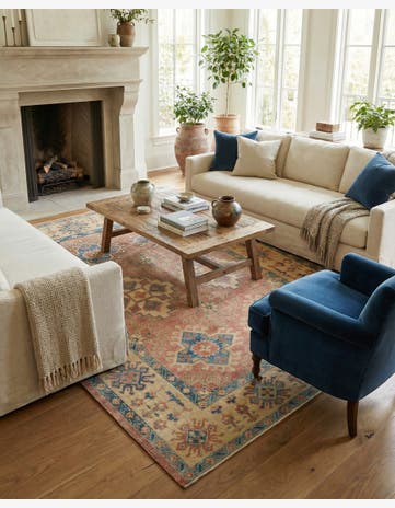 4' x 5' 9 Hand Knotted Oushak Wool Rug