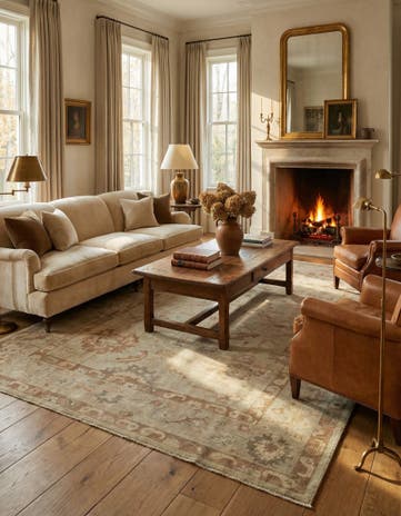 8' 3 x 9' 10 Hand Knotted Oushak Wool Rug