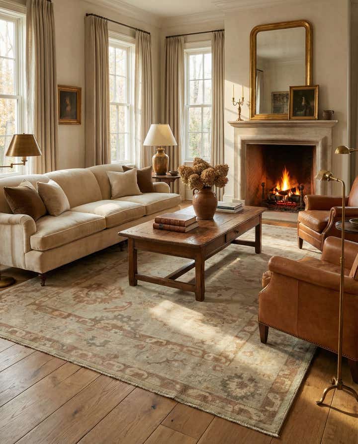 8' 3 x 9' 10 Hand Knotted Oushak Wool Rug