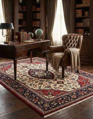 5' 1 x 8' Hand Knotted Qom Persian Rug