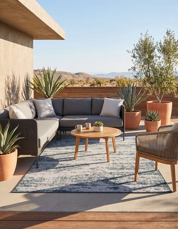 5' 3 x 8' Easy-Clean Modern Indoor / Outdoor Rug