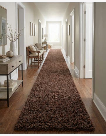 2' 7 x 19' 8 Solid Shag Runner Rug