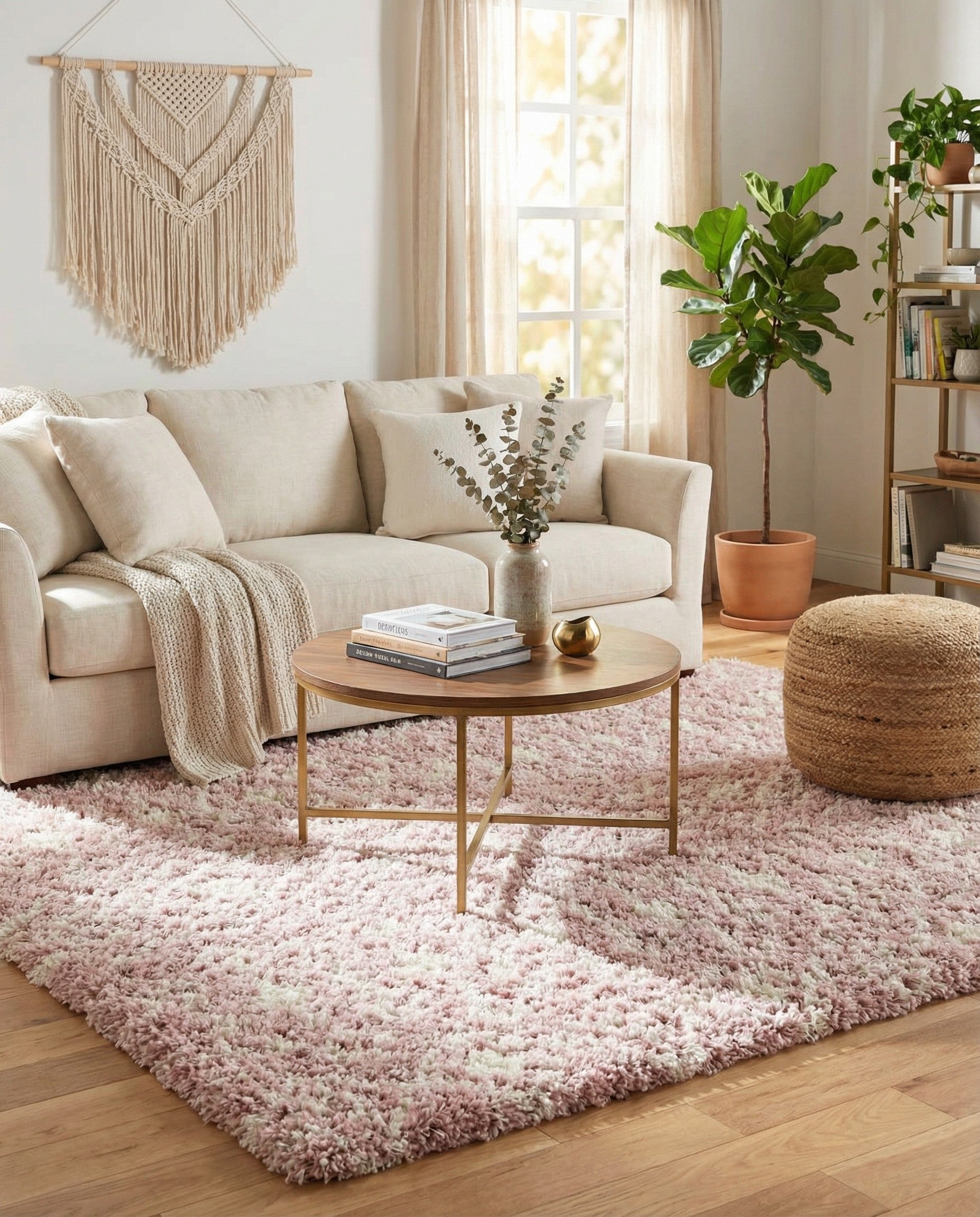 6' x 6' Moroccan Trellis Shag Square Rug