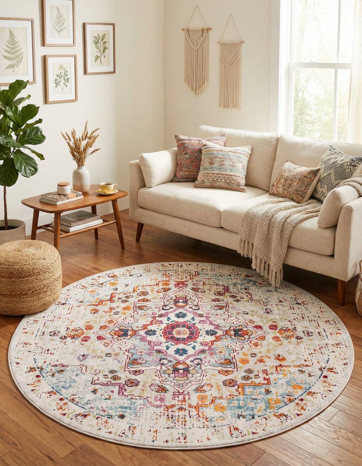 Detail image of 5' 3 x 5' 3 Amulet Round Rug
