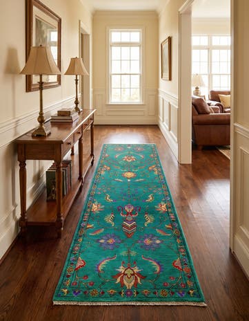 2' 11 x 9' 8 Hand Knotted Kazak Runner Rug
