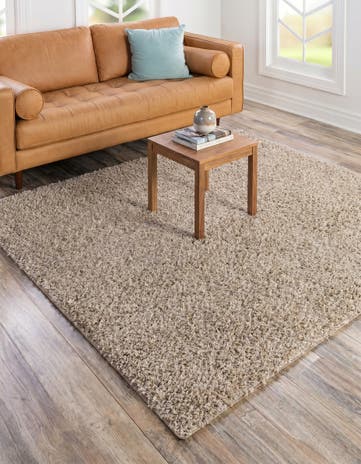 Taupe Everyday Shag Square Rug