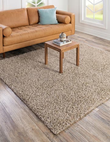 Taupe Everyday Shag Square Rug