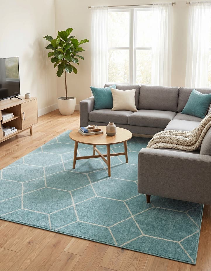 7' 10 x 10' Lattice Frieze Rug