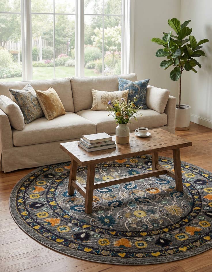 Detail image of 6' x 6' Washable Palazzo Round Rug