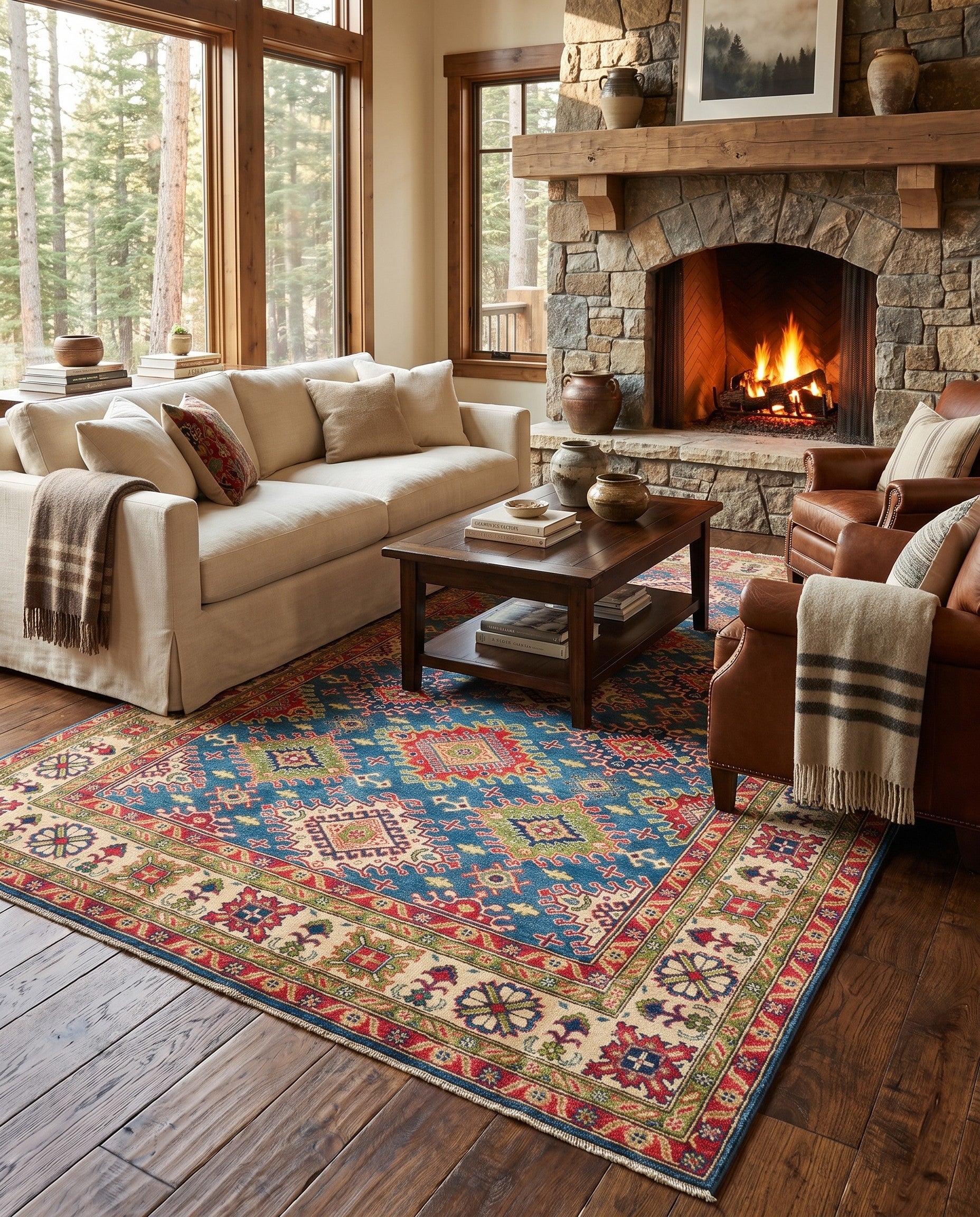 6' 10 x 9' 11 Hand Knotted Kazak Rug