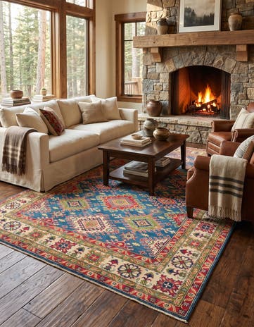 6' 10 x 9' 11 Hand Knotted Kazak Rug
