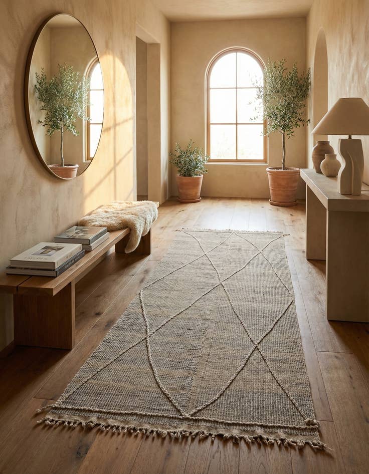 Detail image of 5' 10 x 12' 4 Hand Knotted Moroccan Wool Runner Rug