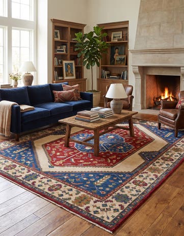7' 11 x 9' 11 Hand Knotted Kazak Rug