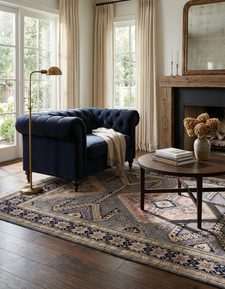 Detail image of 4' 2 x 6' 11 Hand Knotted Bokhara Oriental Rug