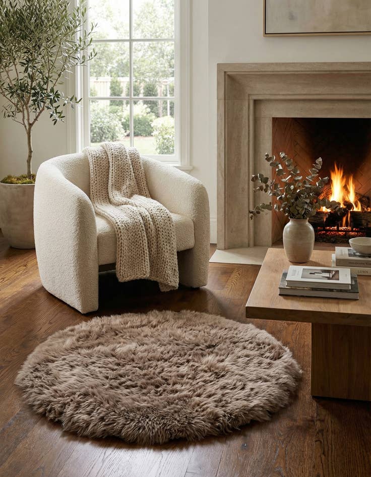 Detail image of 3' x 3' Sheepskin Round Rug