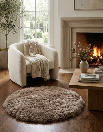 3' x 3' Sheepskin Round Rug