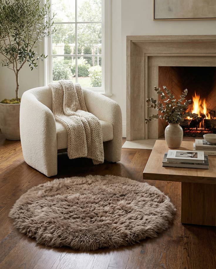 Detail image of 3' x 3' Sheepskin Round Rug