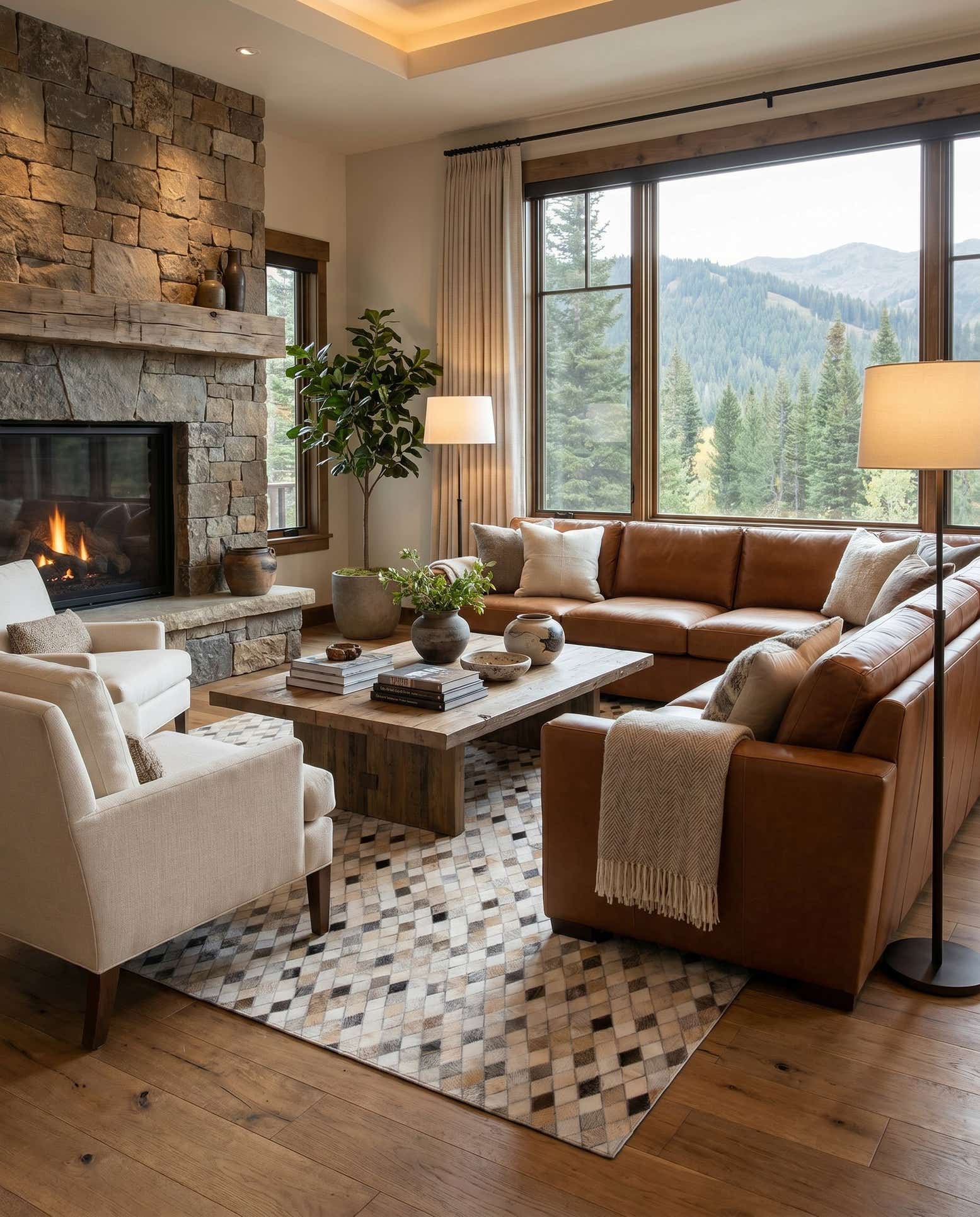 5' x 8' 1 Cowhide Leather Rug