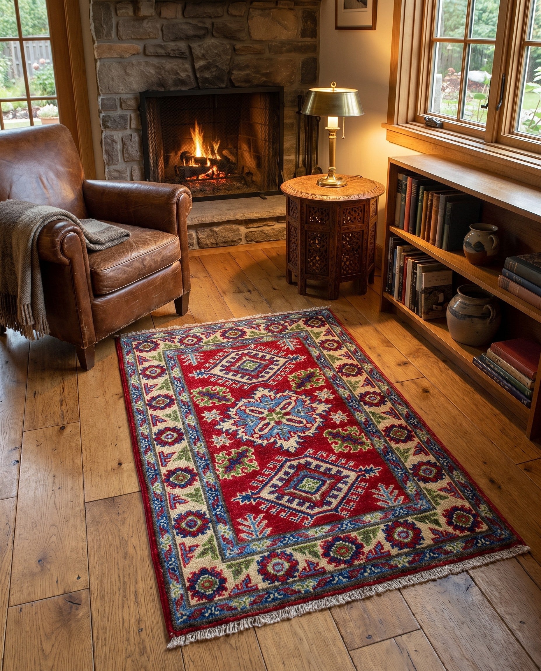 2' x 3' 2 Hand Knotted Kazak Rug
