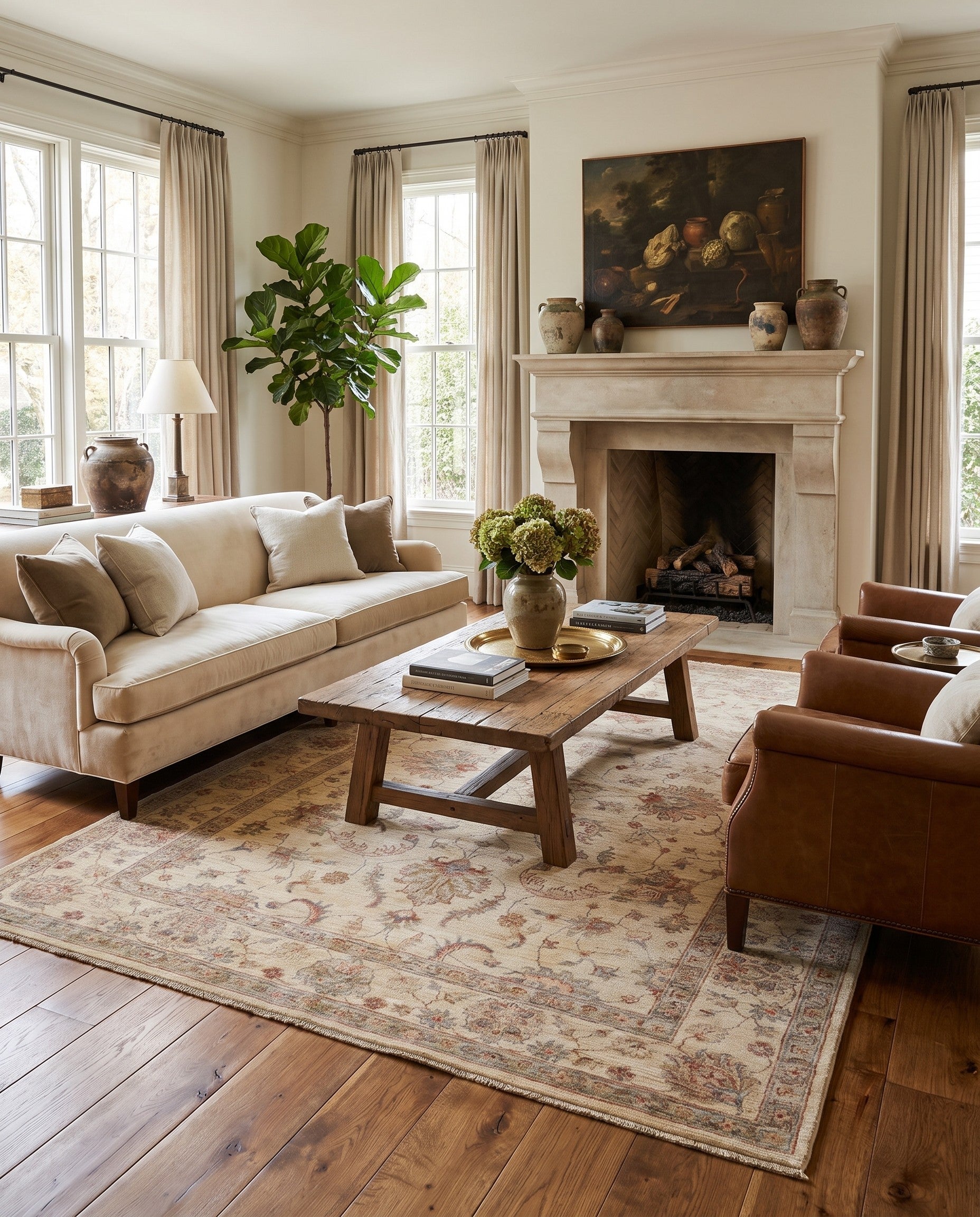 5' 10 x 8' Hand Knotted Ziegler Rug