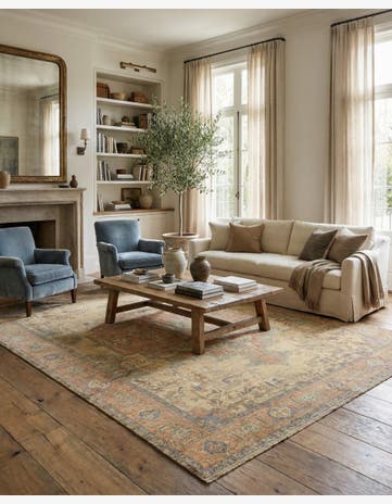 9' 5 x 12' 1 Hand Knotted Oushak Wool Rug