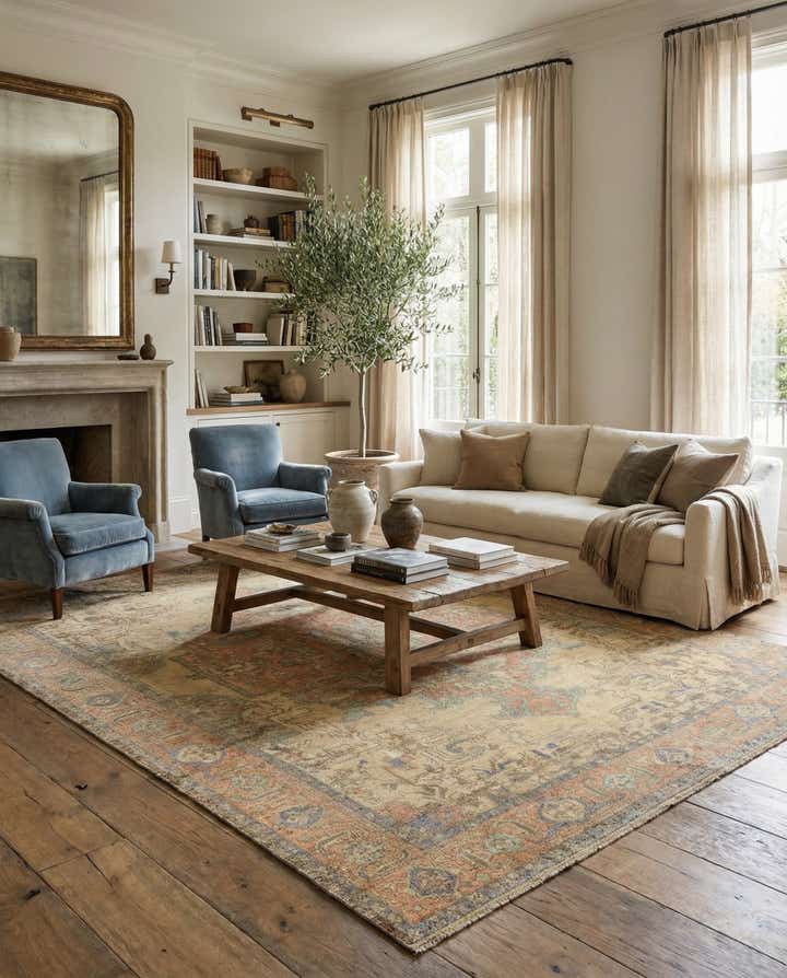 9' 5 x 12' 1 Hand Knotted Oushak Wool Rug