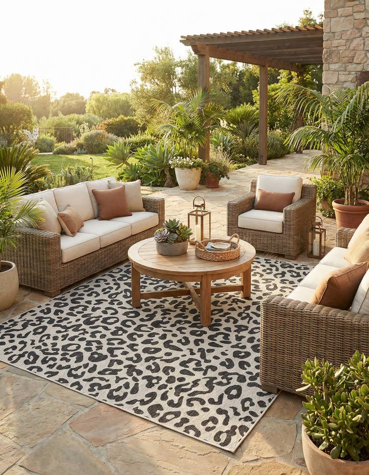 Detail image of 10' x 10'  Washable Safari Indoor / Outdoor Square Rug