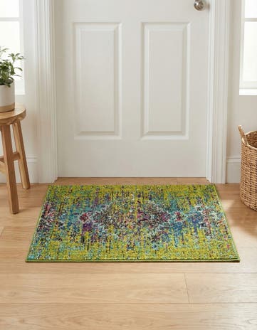 Green Washable Arte Rug