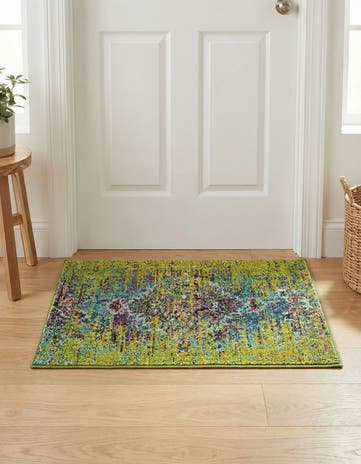 Green Washable Arte Rug
