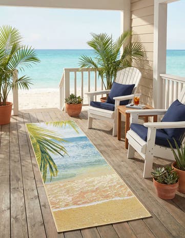 2' x 6' Easy-Clean Coastal Indoor / Outdoor Runner Rug