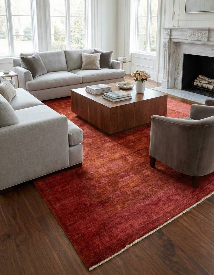 Detail image of 6' 5 x 9' 8 Hand Knotted Over-Dyed Ziegler Rug