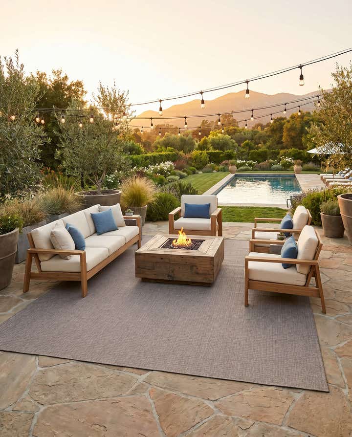 10' x 13' Easy-Clean Checkered Indoor / Outdoor Rug