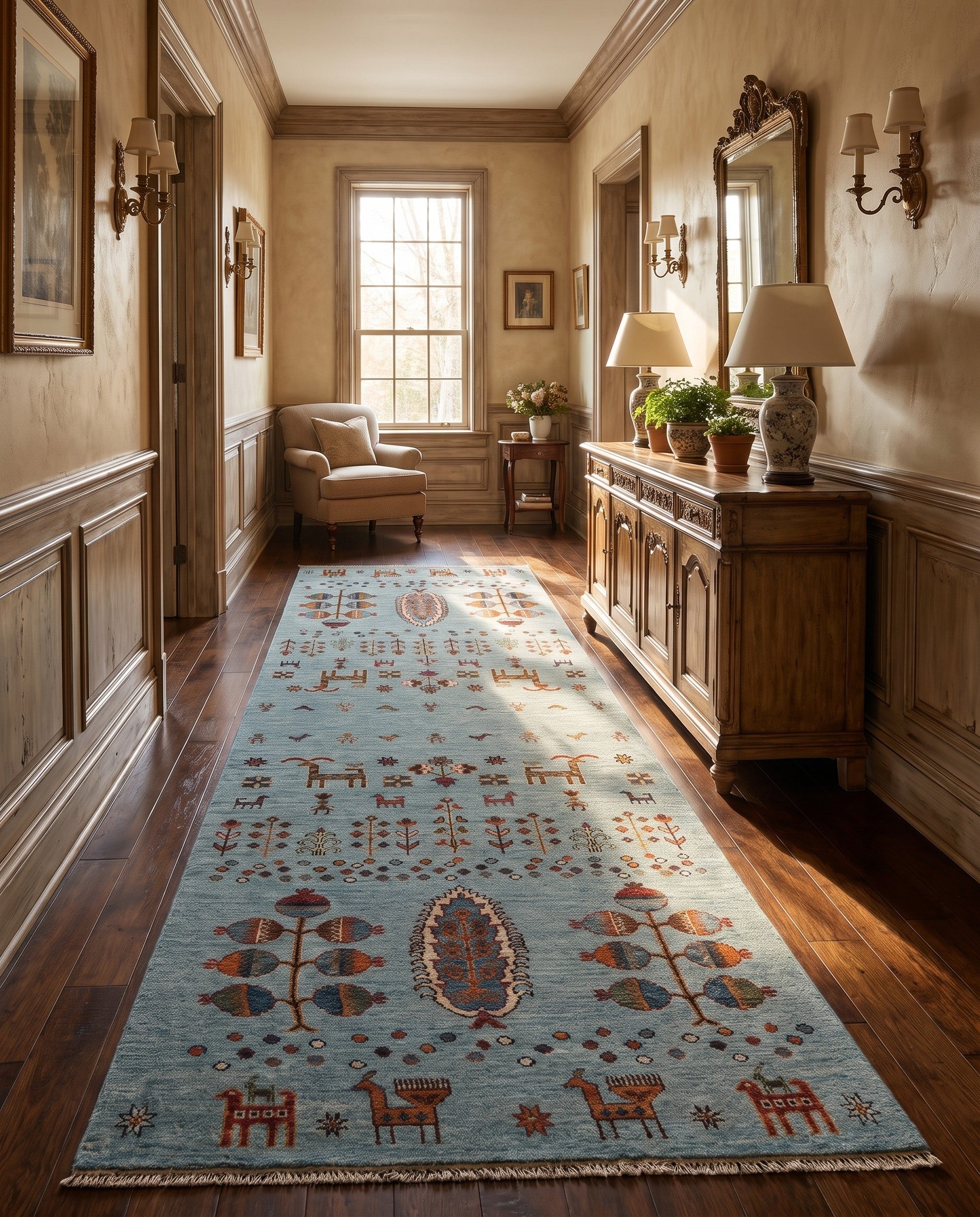 2' 7 x 8' 3 Hand Knotted Kazak Runner Rug