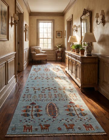 2' 7 x 8' 3 Hand Knotted Kazak Runner Rug